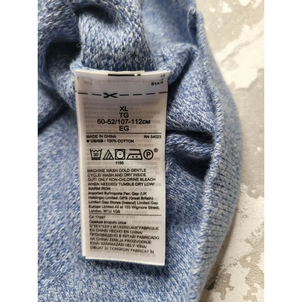 Banana Republic Blue Sweater Men's XL 100%‎ Cotton Crew Neck